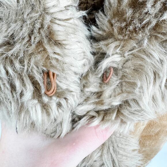 Burberry Jacket Brown Quilted Winter Shearling Coat Ladies Tan Vintage Corduroy - Picture 13 of 14